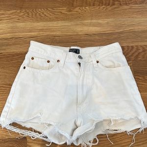 White Jean shorts from Abercrombie.